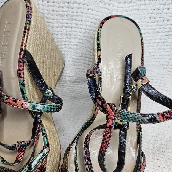 Colin Stuart Rainbow Reptile Snake Print Wedge Platform Stiletto Size 10 - Picture 12 of 16